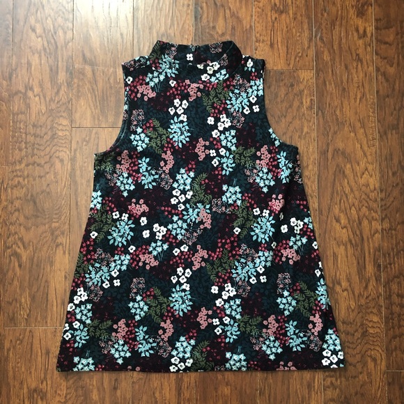 Loft Mock Neck Floral Top - Picture 3 of 4